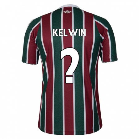 Kandiny Niño Camiseta Kelwin #0 Verde Granate Blanco 1ª Equipación 2024/25 La Camisa Chile