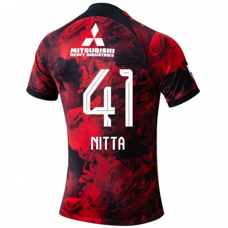 Kandiny Niño Camiseta Rio Nitta #41 Negro Rojo 1ª Equipación 2024/25 La Camisa Chile