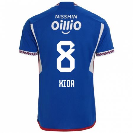 Kandiny Niño Camiseta Takuya Kida #8 Azul Blanco Rojo 1ª Equipación 2024/25 La Camisa Chile