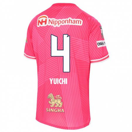 Kandiny Niño Camiseta Yuichi Hirano #4 Rosa Blanco 1ª Equipación 2024/25 La Camisa Chile