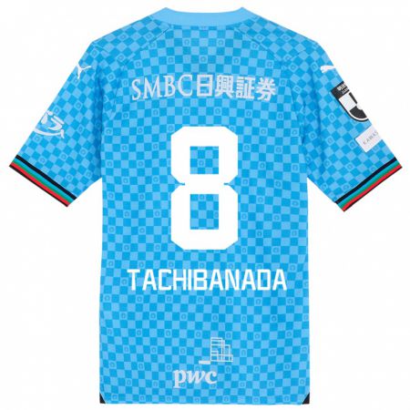 Kandiny Niño Camiseta Kento Tachibanada #8 Azul Celeste 1ª Equipación 2024/25 La Camisa Chile