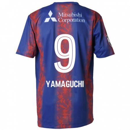 Kandiny Niño Camiseta Taiyo Yamaguchi #9 Azul Rojo 1ª Equipación 2024/25 La Camisa Chile