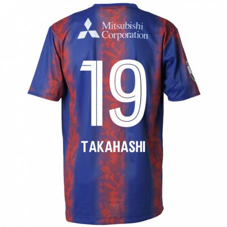 Kandiny Niño Camiseta Yuya Takahashi #19 Azul Rojo 1ª Equipación 2024/25 La Camisa Chile