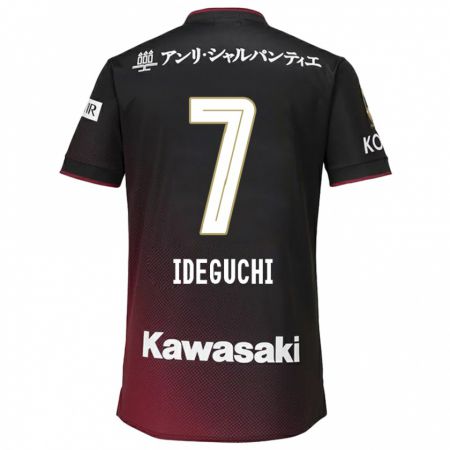 Kandiny Niño Camiseta Yosuke Ideguchi #7 Negro Rojo 1ª Equipación 2024/25 La Camisa Chile