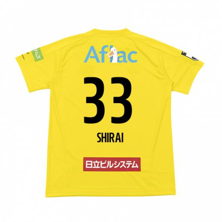 Kandiny Niño Camiseta Eiji Shirai #33 Amarillo Negro 1ª Equipación 2024/25 La Camisa Chile