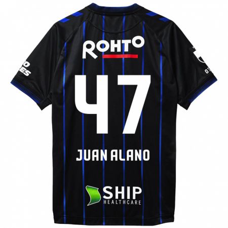 Kandiny Niño Camiseta Juan Alano #47 Azul Negro 1ª Equipación 2024/25 La Camisa Chile