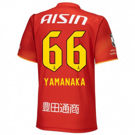 Kandiny Niño Camiseta Ryosuke Yamanaka #66 Rojo Blanco Amarillo 1ª Equipación 2024/25 La Camisa Chile