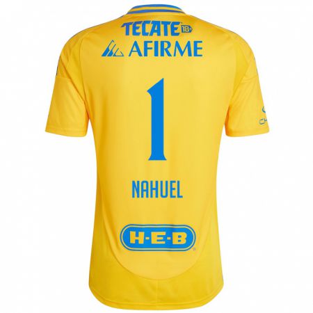 Kandiny Niño Camiseta Nahuel Guzmán #1 Oro Amarillo 1ª Equipación 2024/25 La Camisa Chile