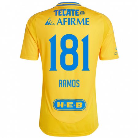 Kandiny Niño Camiseta Anthony Ramos #181 Oro Amarillo 1ª Equipación 2024/25 La Camisa Chile