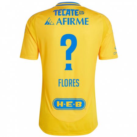 Kandiny Niño Camiseta Hernán Flores #0 Oro Amarillo 1ª Equipación 2024/25 La Camisa Chile