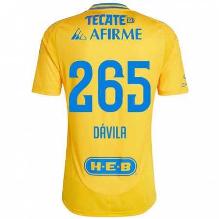 Kandiny Niño Camiseta Emiliano Dávila #265 Oro Amarillo 1ª Equipación 2024/25 La Camisa Chile