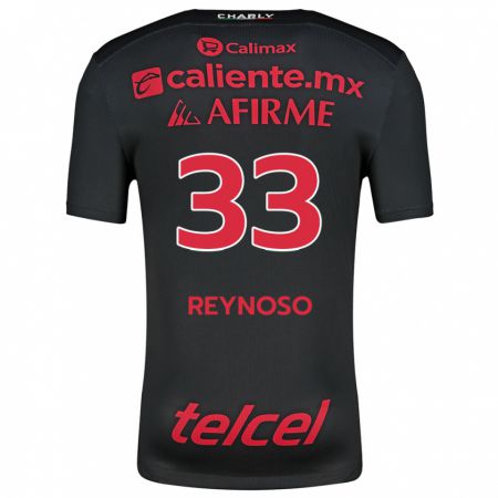 Kandiny Niño Camiseta Emanuel Reynoso #33 Negro Rojo 1ª Equipación 2024/25 La Camisa Chile