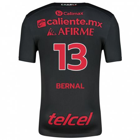 Kandiny Niño Camiseta Mayra Pelayo-Bernal #13 Negro Rojo 1ª Equipación 2024/25 La Camisa Chile