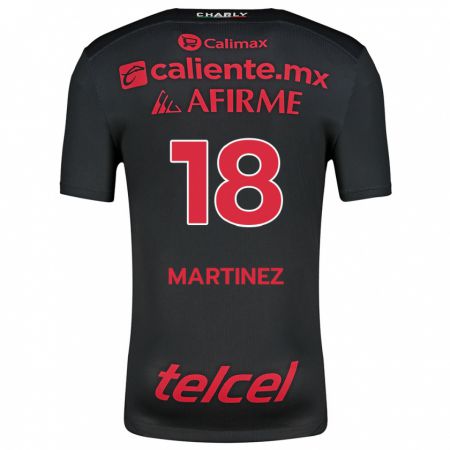 Kandiny Niño Camiseta Natividad Martínez #18 Negro Rojo 1ª Equipación 2024/25 La Camisa Chile