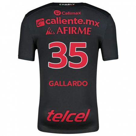 Kandiny Niño Camiseta Gloriaisabel Gallardo #35 Negro Rojo 1ª Equipación 2024/25 La Camisa Chile