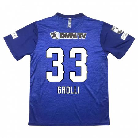 Kandiny Niño Camiseta Douglas Grolli #33 Azul Oscuro 1ª Equipación 2024/25 La Camisa Chile