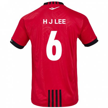 Kandiny Niño Camiseta Ju-Hwan Lee #6 Negro Rojo 1ª Equipación 2024/25 La Camisa Chile