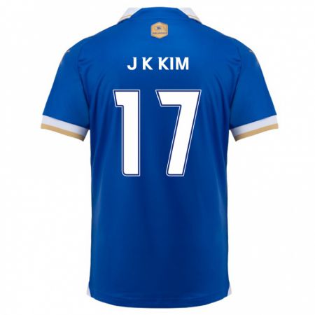 Kandiny Niño Camiseta Kyeong-Jung Kim #17 Azul Blanco 1ª Equipación 2024/25 La Camisa Chile