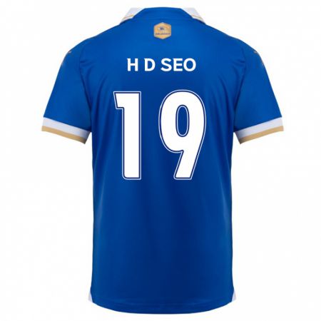 Kandiny Niño Camiseta Dong-Han Seo #19 Azul Blanco 1ª Equipación 2024/25 La Camisa Chile