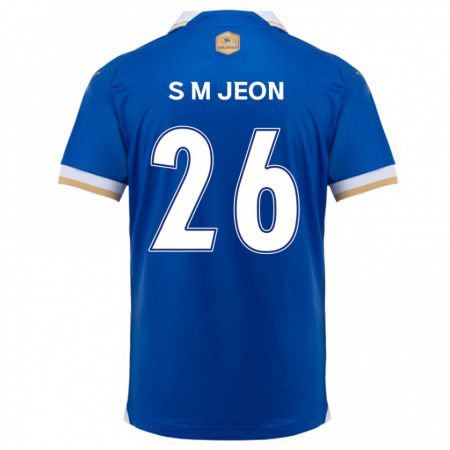 Kandiny Niño Camiseta Min-Seung Jeon #26 Azul Blanco 1ª Equipación 2024/25 La Camisa Chile