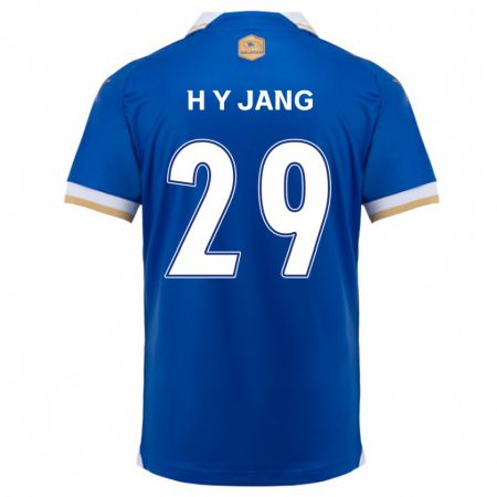 Kandiny Niño Camiseta Yo-Han Jang #29 Azul Blanco 1ª Equipación 2024/25 La Camisa Chile