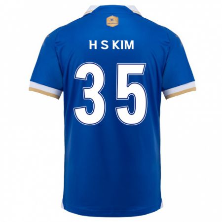 Kandiny Niño Camiseta Seung-Hyun Kim #35 Azul Blanco 1ª Equipación 2024/25 La Camisa Chile