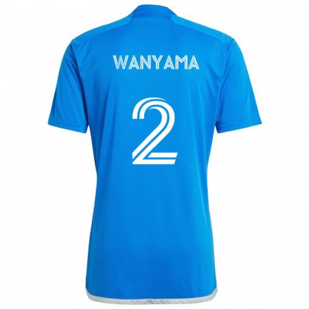 Kandiny Niño Camiseta Victor Wanyama #2 Azul Blanco 1ª Equipación 2024/25 La Camisa Chile