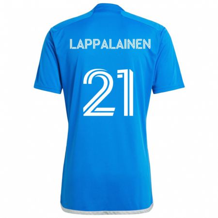 Kandiny Niño Camiseta Lassi Lappalainen #21 Azul Blanco 1ª Equipación 2024/25 La Camisa Chile