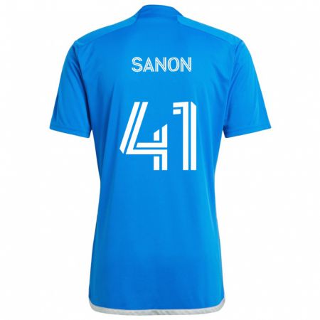 Kandiny Niño Camiseta Jérémy Sanon #41 Azul Blanco 1ª Equipación 2024/25 La Camisa Chile