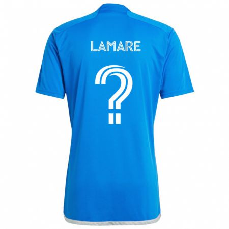 Kandiny Niño Camiseta Samuel Lamare #0 Azul Blanco 1ª Equipación 2024/25 La Camisa Chile