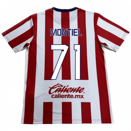 Kandiny Niño Camiseta Erick Montiel #71 Rojo Blanco 1ª Equipación 2024/25 La Camisa Chile