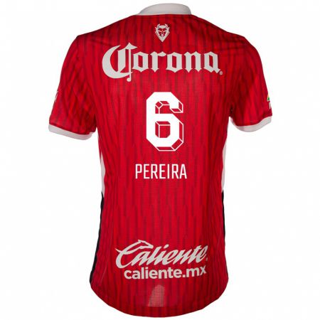 Kandiny Niño Camiseta Federico Pereira #6 Rojo Blanco 1ª Equipación 2024/25 La Camisa Chile