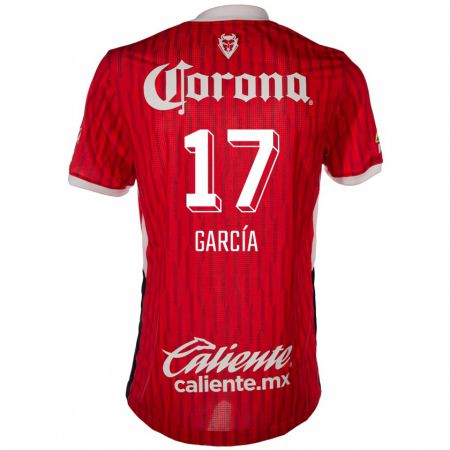 Kandiny Niño Camiseta Brian García #17 Rojo Blanco 1ª Equipación 2024/25 La Camisa Chile