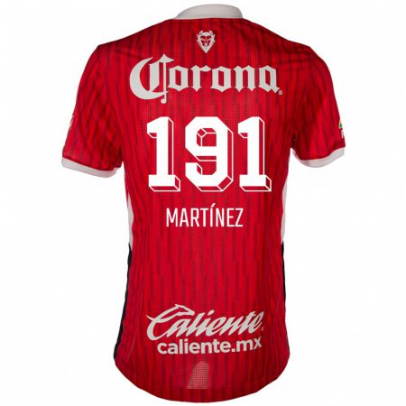 Kandiny Niño Camiseta Kevin Martínez #191 Rojo Blanco 1ª Equipación 2024/25 La Camisa Chile