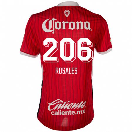 Kandiny Niño Camiseta Santiago Rosales #206 Rojo Blanco 1ª Equipación 2024/25 La Camisa Chile