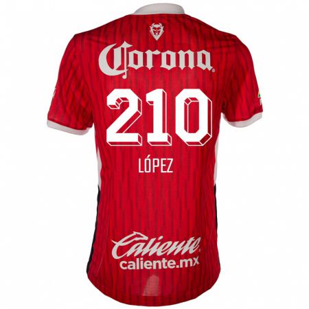 Kandiny Niño Camiseta Juan López #210 Rojo Blanco 1ª Equipación 2024/25 La Camisa Chile