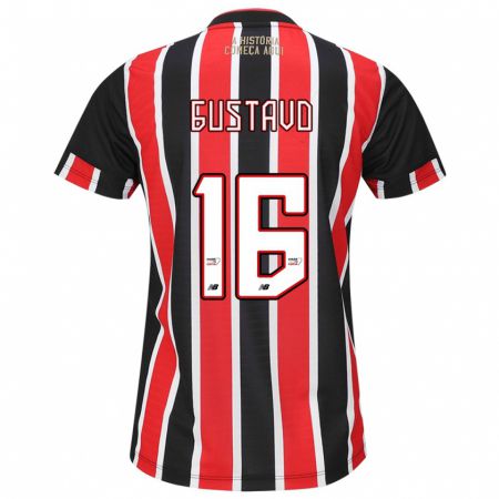 Kandiny Niño Camiseta Luiz Gustavo #16 Negro Rojo Blanco 2ª Equipación 2024/25 La Camisa Chile