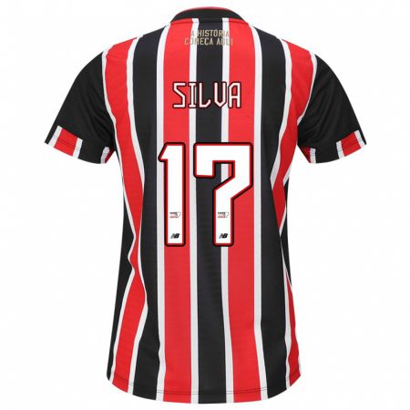 Kandiny Niño Camiseta André Silva #17 Negro Rojo Blanco 2ª Equipación 2024/25 La Camisa Chile