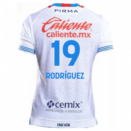 Kandiny Niño Camiseta Carlos Rodríguez #19 Blanco Azul 2ª Equipación 2024/25 La Camisa Chile