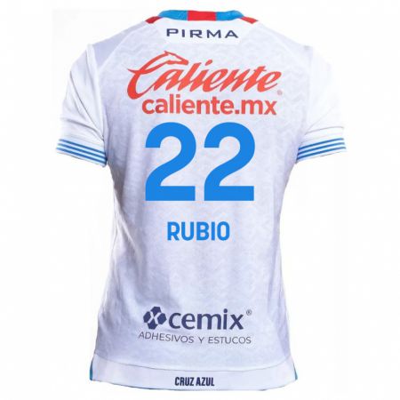 Kandiny Niño Camiseta Raymundo Rubio #22 Blanco Azul 2ª Equipación 2024/25 La Camisa Chile