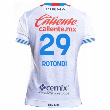 Kandiny Niño Camiseta Carlos Rotondi #29 Blanco Azul 2ª Equipación 2024/25 La Camisa Chile