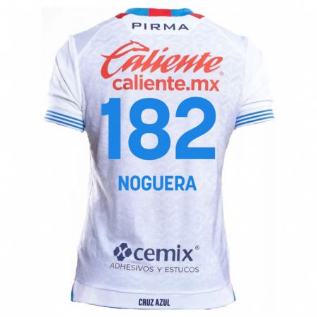 Kandiny Niño Camiseta Heldrich Noguera #182 Blanco Azul 2ª Equipación 2024/25 La Camisa Chile