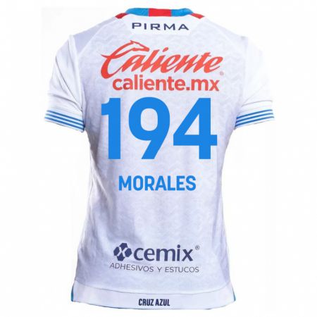 Kandiny Niño Camiseta Amaury Morales #194 Blanco Azul 2ª Equipación 2024/25 La Camisa Chile