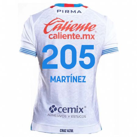 Kandiny Niño Camiseta César Martínez #205 Blanco Azul 2ª Equipación 2024/25 La Camisa Chile