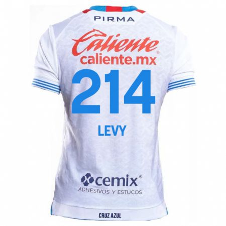 Kandiny Niño Camiseta Mateo Levy #214 Blanco Azul 2ª Equipación 2024/25 La Camisa Chile