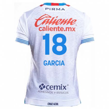 Kandiny Niño Camiseta Diana Garcia #18 Blanco Azul 2ª Equipación 2024/25 La Camisa Chile