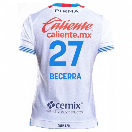 Kandiny Niño Camiseta Ana Becerra #27 Blanco Azul 2ª Equipación 2024/25 La Camisa Chile