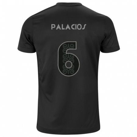 Kandiny Niño Camiseta Diego Palacios #6 Negro 2ª Equipación 2024/25 La Camisa Chile