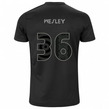 Kandiny Niño Camiseta Wesley #36 Negro 2ª Equipación 2024/25 La Camisa Chile