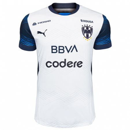 Kandiny Niño Camiseta Érick Valdez #187 Blanco Azul 2ª Equipación 2024/25 La Camisa Chile